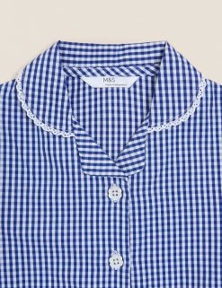 M&S Collection Dresses Girls' Pure Cotton Gingham School Dress (2-14 Yrs) -Cheap School Uniform Store SD 04 T76 6481 F0 X EC 3