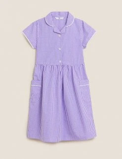 M&S Collection Dresses Girls' Pure Cotton Gingham School Dress (2-14 Yrs) -Cheap School Uniform Store SD 04 T76 6481 G0 X EC 90