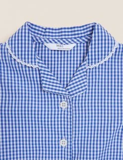 M&S Collection Dresses Girls' Pure Cotton Gingham School Dress (2-14 Yrs) -Cheap School Uniform Store SD 04 T76 6481 O4 X EC 3