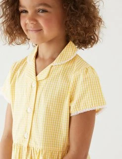 M&S Collection Dresses Girls' Pure Cotton Gingham School Dress (2-14 Yrs) -Cheap School Uniform Store SD 04 T76 6481 R0 X EC 1