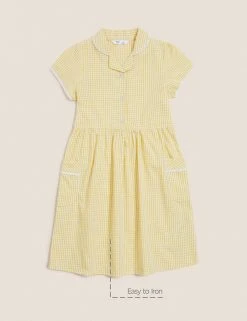 M&S Collection Dresses Girls' Pure Cotton Gingham School Dress (2-14 Yrs) -Cheap School Uniform Store SD 04 T76 6481 R0 X EC 90