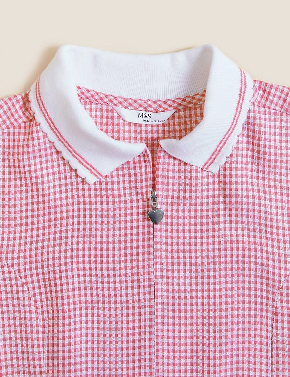 Girls' Gingham Pleated Zip School Playsuit (2-14 Yrs) Dresses Girls' Gingham Pleated Zip School Playsuit (2-14 Yrs) -Cheap School Uniform Store SD 04 T76 6482 A0 X EC 5