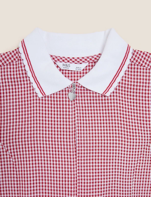 Girls' Gingham Pleated Zip School Playsuit (2-14 Yrs) Dresses Girls' Gingham Pleated Zip School Playsuit (2-14 Yrs) -Cheap School Uniform Store SD 04 T76 6482 B0 X EC 3