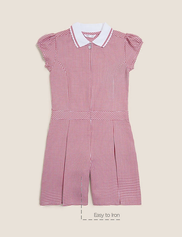 Girls' Gingham Pleated Zip School Playsuit (2-14 Yrs) Dresses Girls' Gingham Pleated Zip School Playsuit (2-14 Yrs) -Cheap School Uniform Store SD 04 T76 6482 B0 X EC 90
