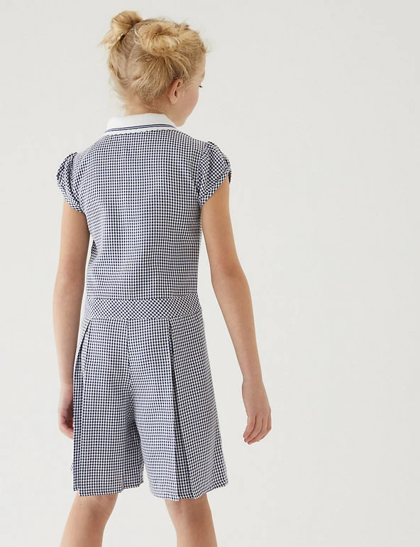 Girls' Gingham Pleated Zip School Playsuit (2-14 Yrs) Dresses Girls' Gingham Pleated Zip School Playsuit (2-14 Yrs) -Cheap School Uniform Store SD 04 T76 6482 F0 X EC 2