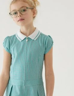 Dresses Girls' Gingham Pleated Zip School Playsuit (2-14 Yrs) 37 Dresses Girls' Gingham Pleated Zip School Playsuit (2-14 Yrs) -Cheap School Uniform Store SD 04 T76 6482 J0 X EC 1