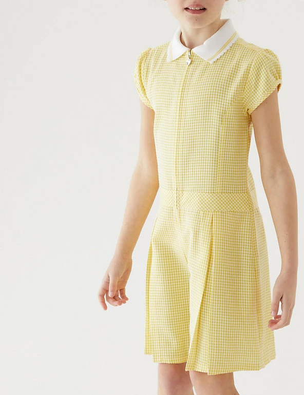 Girls' Gingham Pleated Zip School Playsuit (2-14 Yrs) Dresses Girls' Gingham Pleated Zip School Playsuit (2-14 Yrs) -Cheap School Uniform Store SD 04 T76 6482 R0 X EC 1