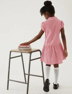M&S Collection 2pk Girls' Cotton Plus Fit School Dresses -Cheap School Uniform Store SD 04 T76 6487P B0 X EC 2