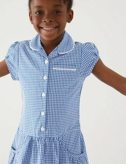 M&S Collection 2pk Girls' Cotton Plus Fit School Dresses -Cheap School Uniform Store SD 04 T76 6487P O4 X EC 1
