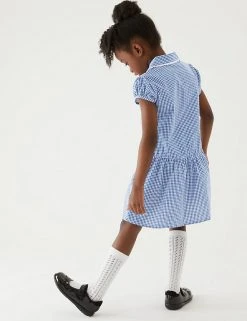 M&S Collection 2pk Girls' Cotton Plus Fit School Dresses -Cheap School Uniform Store SD 04 T76 6487P O4 X EC 2