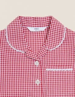 M&S Collection 2pk Girls' Cotton Gingham School Dresses (2-14 Yrs) -Cheap School Uniform Store SD 04 T76 6487 B0 X EC 3