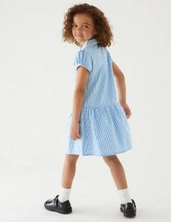 M&S Collection 2pk Girls' Cotton Gingham School Dresses (2-14 Yrs) -Cheap School Uniform Store SD 04 T76 6487 E1 X EC 2