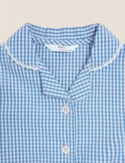 M&S Collection 2pk Girls' Cotton Gingham School Dresses (2-14 Yrs) -Cheap School Uniform Store SD 04 T76 6487 E1 X EC 3