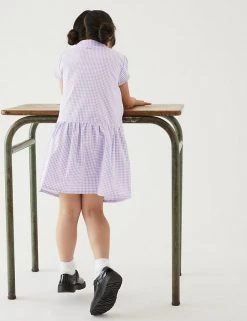 M&S Collection 2pk Girls' Cotton Gingham School Dresses (2-14 Yrs) -Cheap School Uniform Store SD 04 T76 6487 G0 X EC 2