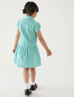 M&S Collection 2pk Girls' Cotton Gingham School Dresses (2-14 Yrs) -Cheap School Uniform Store SD 04 T76 6487 J0 X EC 2