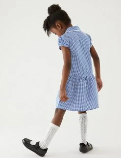 M&S Collection 2pk Girls' Cotton Gingham School Dresses (2-14 Yrs) -Cheap School Uniform Store SD 04 T76 6487 O4 X EC 2