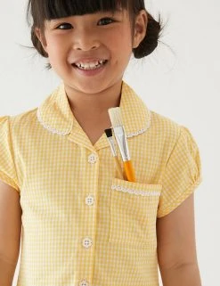 M&S Collection 2pk Girls' Cotton Gingham School Dresses (2-14 Yrs) -Cheap School Uniform Store SD 04 T76 6487 R0 X EC 1