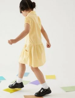 M&S Collection 2pk Girls' Cotton Gingham School Dresses (2-14 Yrs) -Cheap School Uniform Store SD 04 T76 6487 R0 X EC 2