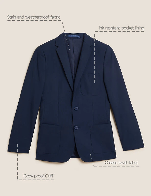 Boys' Slim Fit School Blazer (9-18 Yrs) M&S Collection Blazers Boys' Slim Fit School Blazer (9-18 Yrs) -Cheap School Uniform Store SD 04 T76 7037 F0 X EC 90