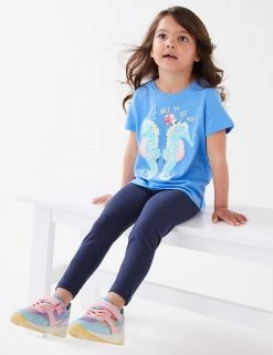 M&S Collection Cotton Rich Plain Leggings (2-7 Yrs) -Cheap School Uniform Store SD 04 T77 3173B F0 X EC 0