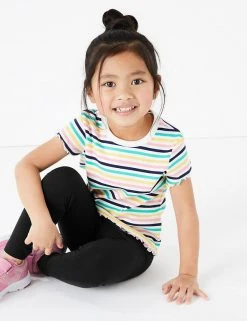 M&S Collection Cotton Rich Plain Leggings (2-7 Yrs)