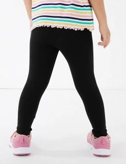 M&S Collection Cotton Rich Plain Leggings (2-7 Yrs) -Cheap School Uniform Store SD 04 T77 3173B Y0 X EC 2