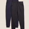 M&S Collection 2pk Cotton Rich Joggers (6-16 Yrs) -Cheap School Uniform Store SD 04 T87 3407I ZZ X EC 0