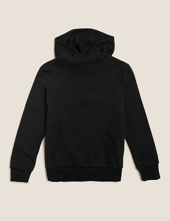 Unisex Cotton Rich Hooded Sweatshirt (6-16 Yrs) M&S Collection Jumpers Unisex Cotton Rich Hooded Sweatshirt (6-16 Yrs) -Cheap School Uniform Store SD 04 T87 4112B OG X EC 90