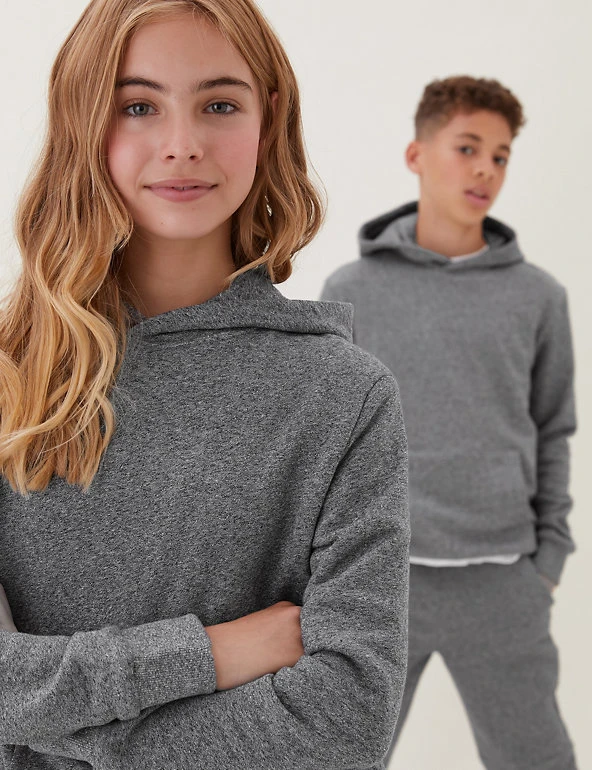 Unisex Cotton Rich Hooded Sweatshirt (6-16 Yrs) M&S Collection Jumpers Unisex Cotton Rich Hooded Sweatshirt (6-16 Yrs) -Cheap School Uniform Store SD 04 T87 4112B VP X EC 0