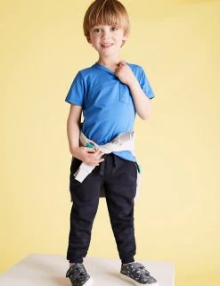 M&S Collection 3pk Cotton Rich Joggers (2-7 Yrs)