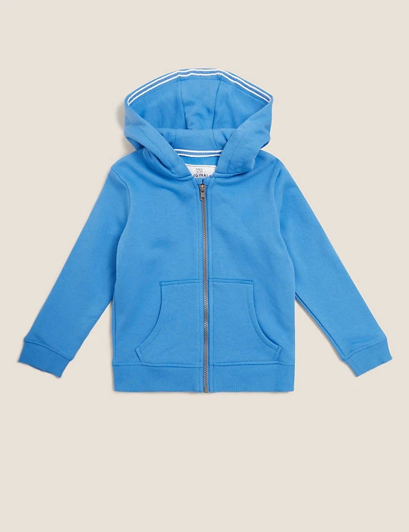 Cotton Rich Plain Hoodie (2-7 Yrs) M&S Collection Jumpers Cotton Rich Plain Hoodie (2-7 Yrs) -Cheap School Uniform Store SD 04 T88 4500B E2 X EC 90