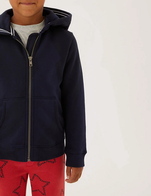 Cotton Rich Plain Hoodie (2-7 Yrs) M&S Collection Jumpers Cotton Rich Plain Hoodie (2-7 Yrs) -Cheap School Uniform Store SD 04 T88 4500B F0 X EC 1