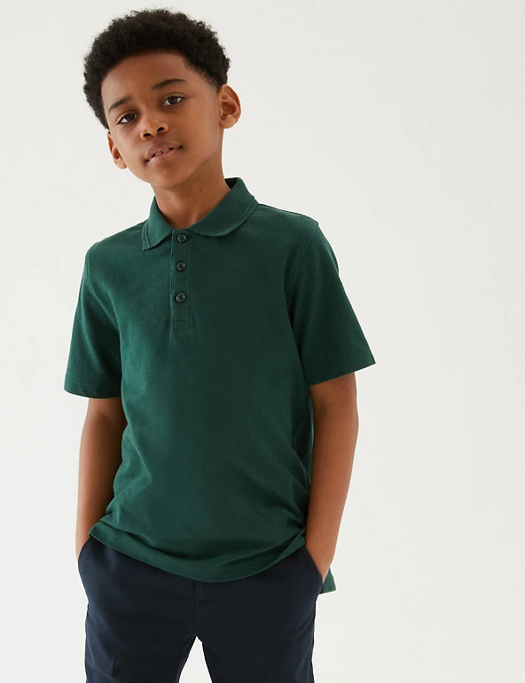 Unisex Pure Cotton Polo Shirt (2-16 Yrs) M&S Collection Polo-shirts Unisex Pure Cotton Polo Shirt (2-16 Yrs) -Cheap School Uniform Store SD 04 T93 1782 EE X EC 2