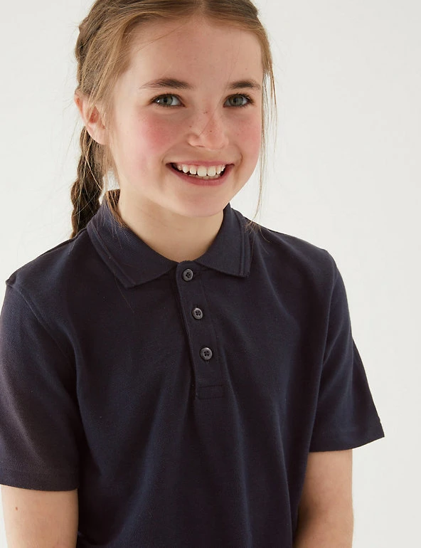 Unisex Pure Cotton Polo Shirt (2-16 Yrs) M&S Collection Polo-shirts Unisex Pure Cotton Polo Shirt (2-16 Yrs) -Cheap School Uniform Store SD 04 T93 1782 F3 X EC 1