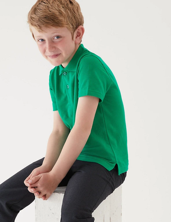 Unisex Pure Cotton Polo Shirt (2-16 Yrs) M&S Collection Polo-shirts Unisex Pure Cotton Polo Shirt (2-16 Yrs) -Cheap School Uniform Store SD 04 T93 1782 KF X EC 1