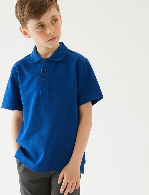 Unisex Pure Cotton Polo Shirt (2-16 Yrs) M&S Collection Polo-shirts Unisex Pure Cotton Polo Shirt (2-16 Yrs) -Cheap School Uniform Store SD 04 T93 1782 RA X EC 2