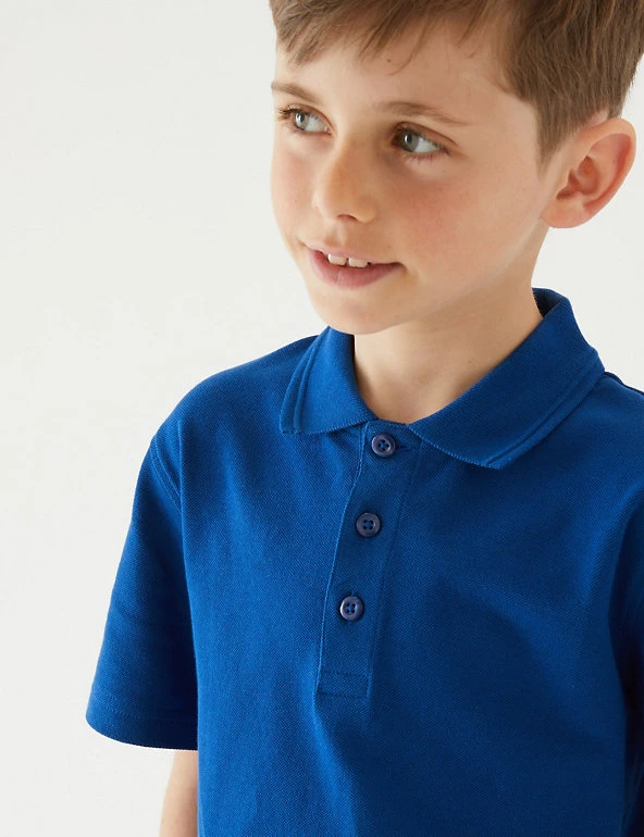 Unisex Pure Cotton Polo Shirt (2-16 Yrs) M&S Collection Polo-shirts Unisex Pure Cotton Polo Shirt (2-16 Yrs) -Cheap School Uniform Store SD 04 T93 1782 RA X EC 3