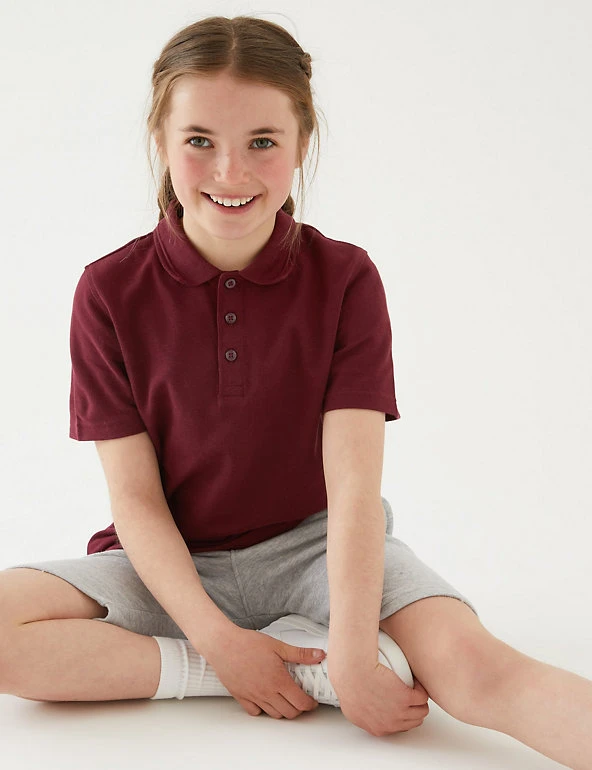 Unisex Pure Cotton Polo Shirt (2-16 Yrs) M&S Collection Polo-shirts Unisex Pure Cotton Polo Shirt (2-16 Yrs) -Cheap School Uniform Store SD 04 T93 1782 XM X EC 2
