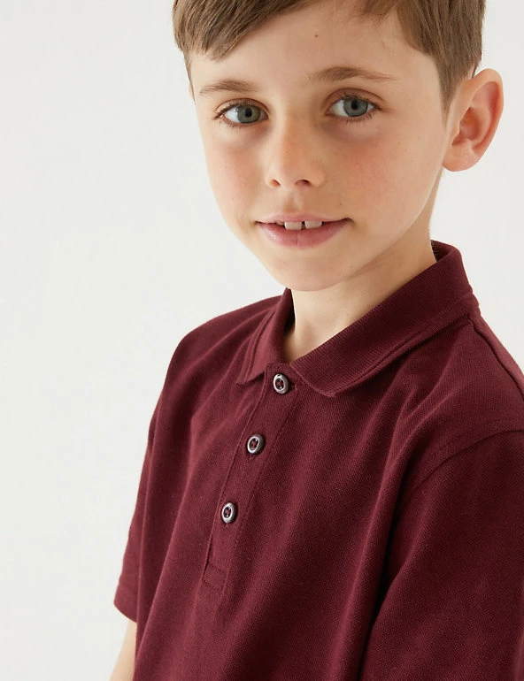 Unisex Pure Cotton Polo Shirt (2-16 Yrs) M&S Collection Polo-shirts Unisex Pure Cotton Polo Shirt (2-16 Yrs) -Cheap School Uniform Store SD 04 T93 1782 XM X EC 3