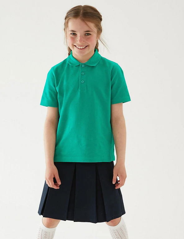 Unisex Pure Cotton Polo Shirt (2-16 Yrs) M&S Collection Polo-shirts Unisex Pure Cotton Polo Shirt (2-16 Yrs) -Cheap School Uniform Store SD 04 T93 1782 XS X EC 2