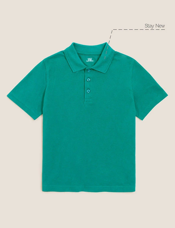 Unisex Pure Cotton Polo Shirt (2-16 Yrs) M&S Collection Polo-shirts Unisex Pure Cotton Polo Shirt (2-16 Yrs) -Cheap School Uniform Store SD 04 T93 1782 XS X EC 90