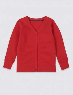M&S Collection Cardigans Cotton Sweat School Cardigan With StayNEW™ (2-16 Yrs) -Cheap School Uniform Store SD 04 T93 1813 B0 X EC 90