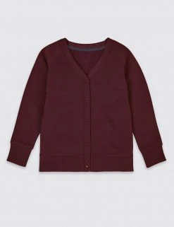 M&S Collection Cardigans Cotton Sweat School Cardigan With StayNEW™ (2-16 Yrs) -Cheap School Uniform Store SD 04 T93 1813 XM X EC 90