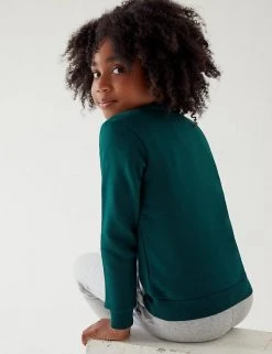 M&S Collection Jumpers Cotton Unisex V-Neck Sweatshirt (2-16 Yrs) -Cheap School Uniform Store SD 04 T93 2275 EE X EC 3