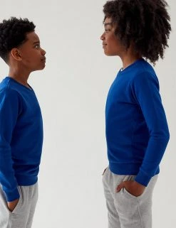 M&S Collection Jumpers Cotton Unisex V-Neck Sweatshirt (2-16 Yrs) -Cheap School Uniform Store SD 04 T93 2275 RA X EC 0