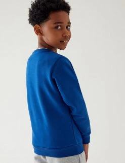 M&S Collection Jumpers Cotton Unisex V-Neck Sweatshirt (2-16 Yrs) -Cheap School Uniform Store SD 04 T93 2275 RA X EC 3