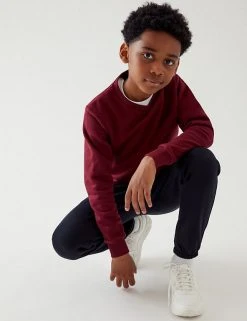 M&S Collection Jumpers Cotton Unisex V-Neck Sweatshirt (2-16 Yrs) -Cheap School Uniform Store SD 04 T93 2275 XM X EC 1