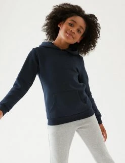 M&S Collection Jumpers Unisex Cotton Hooded Sweatshirt (2-18 Yrs) -Cheap School Uniform Store SD 04 T93 2276 F3 X EC 1