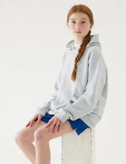 M&S Collection Jumpers Unisex Cotton Hooded Sweatshirt (2-18 Yrs) -Cheap School Uniform Store SD 04 T93 2276 UT X EC 1