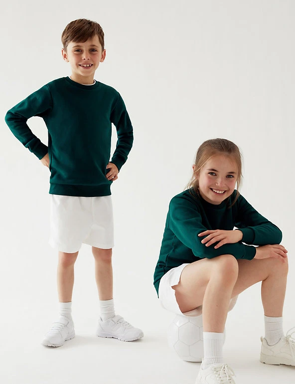 School Unisex Cotton Regular Fit Sweatshirt (2-16 Yrs) M&S Collection Jumpers School Unisex Cotton Regular Fit Sweatshirt (2-16 Yrs) -Cheap School Uniform Store SD 04 T93 2278 EE X EC 0
